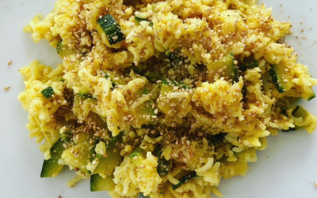 Curry doux de courgettes et riz basmati 1/2 complet