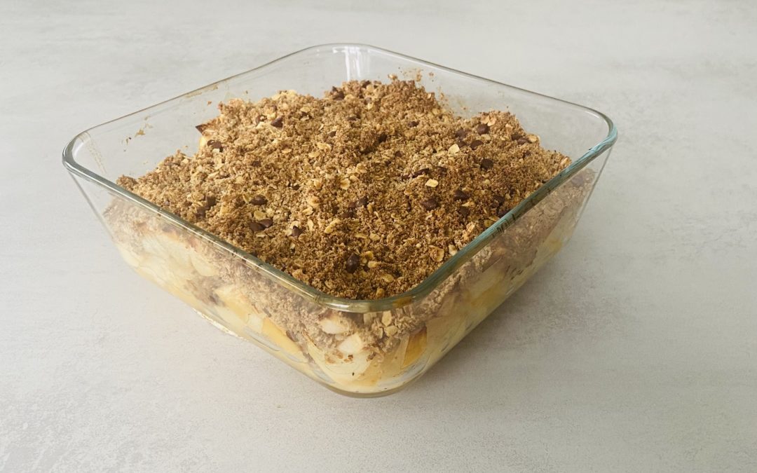 Crumble pommes – poires et pépites de chocolat